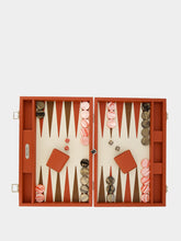 Hector Saxe Paris Brick Orange Large Grained Leather Backgammon