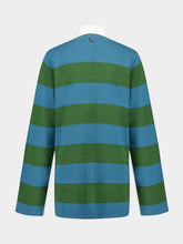 Paula Blusher Stripped Cashmere Polo Shirt