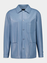 Givenchy Leather Overshirt in Grey Blue