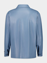 Givenchy Leather Overshirt in Grey Blue
