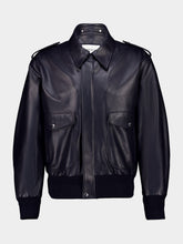Givenchy Dark Navy Soft Leather Bomber Jacket