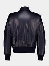 Givenchy Dark Navy Soft Leather Bomber Jacket
