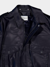 Givenchy Dark Navy Soft Leather Bomber Jacket
