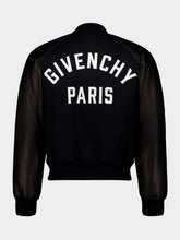 Givenchy Black Logo Paris Bomber Jacket