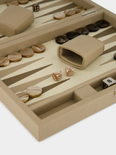 Hector Saxe Paris Greige Medium Grained Leather Backgammon Set