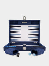 Hector Saxe Paris Blue Denim Medium Daniel Backgammon Set