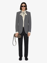 Givenchy Grey Slim Fit Wool Jacket with 2G Clip