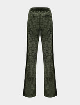 Givenchy Green Monogram Velvet Jogger Pants