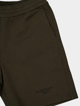 Givenchy Khaki Green Logo Cotton Shorts