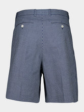 Givenchy Blue Checked Double Pleat Bermuda Shorts