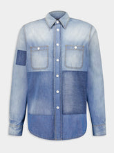 Givenchy Blue Patchwork Denim Shirt