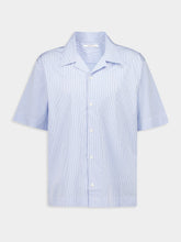 Givenchy Light Blue Striped Cotton Shirt with Stamp