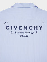 Givenchy Light Blue Striped Cotton Shirt with Stamp