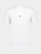 Givenchy White Slim Fit T-Shirt in Cotton with 4G Embroidery
