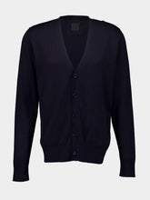 Givenchy Night Blue Cotton and Silk Cardigan
