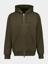 Givenchy Khaki Zipped Sweatshirt in Fleece