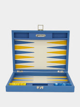 Hector Saxe Paris Blue Lisboa Destination Leather Grained Backgammon