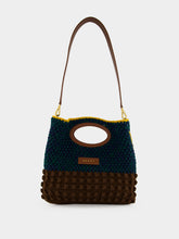 Marni Brown Knotty Wool Crochet Clutch Bag