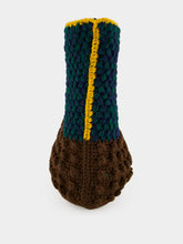 Marni Brown Knotty Wool Crochet Clutch Bag