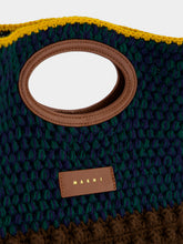 Marni Brown Knotty Wool Crochet Clutch Bag