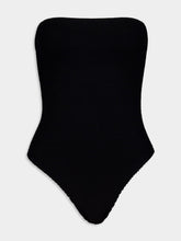 Bond-Eye Black Strapless Crinkle One-Piece Swimsuit