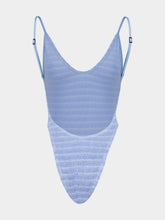 Bond-Eye Powder Blue Stripe Everly One-Piece Swimsuit