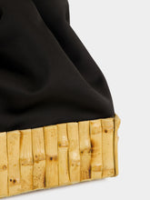 Glorinha Paranaguá Black Tokio Satin and Bamboo Bucket Bag