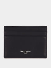 Dolce & Gabbana Black Woven Calfskin Leather Card Holder