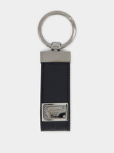 Dolce & Gabbana Black Logo Plaque Leather Keyring