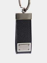 Dolce & Gabbana Black Logo Plaque Leather Keyring