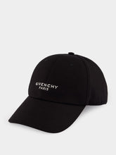 Givenchy Black Cotton Paris Embroidered Cap