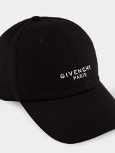 Givenchy Black Cotton Paris Embroidered Cap