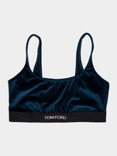 Tom Ford Green Stretch Lustrous Velour Signature Bralette