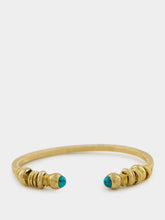 Gas Bijoux Gold and Turquoise Sari Open Bangle