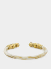 Gas Bijoux Gold and White Sari Open Bangle