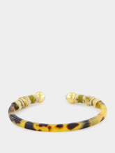 Gas Bijoux Tortoise and Blue Sari Open Bangle