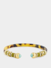 Gas Bijoux Tortoise and Blue Sari Open Bangle