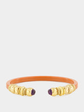Gas Bijoux Coral Sari Open Bangle with Semi-Precious Stones