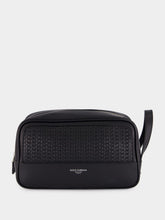 Dolce & Gabbana Black Woven Calfskin Leather Necessaire