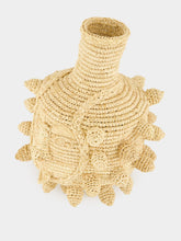 Natalia Brilli Natural Handcrafted Small Raffia Vase with Calabrian Face