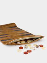 Hector Saxe Paris Victor Blue Denim Travel Backgammon