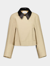 Givenchy Beige Cropped Peacoat with Leather Collar