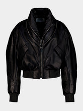 Givenchy Black Leather Cocoon Bomber Jacket