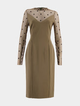 Givenchy Sheer Monogram V-Neck Midi Dress