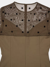 Givenchy Sheer Monogram V-Neck Midi Dress