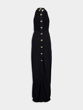 Givenchy Black Halter Neck Evening Dress with 4G Button Detailing