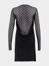 Givenchy Black Draped Jersey and Monogram Tulle Mini Dress