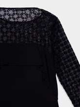 Givenchy Black Draped Jersey and Monogram Tulle Mini Dress