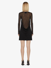 Givenchy Black Draped Jersey and Monogram Tulle Mini Dress