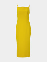 Givenchy Golden Yellow Crepe Cady Midi Dress